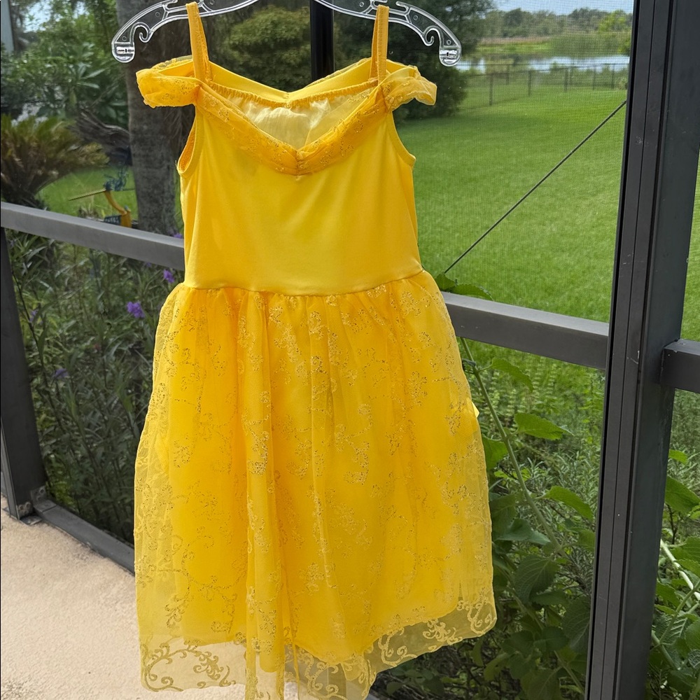 Disney Princess Belle 4-6 Halloween dress Costume/wand/crown/purse/jewelry/plush - Picture 6 of 8